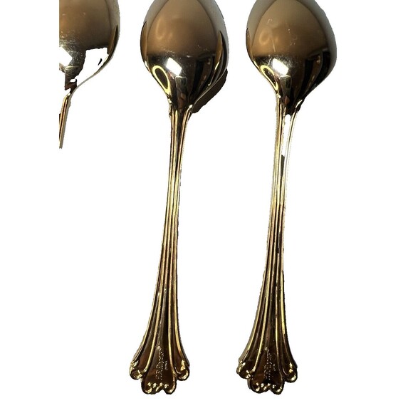 FB Rogers Golden Plated Electroplate American Chipendale Flatware 4 Spoons Tsp - Picture 7 of 15